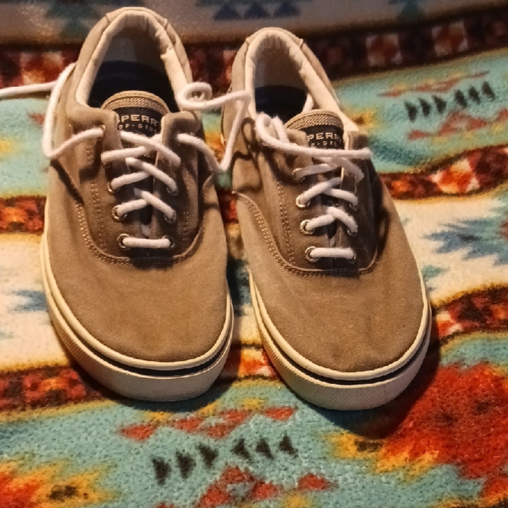 Sperry Men's Olive Canvas Boat Shoes 11M EUC